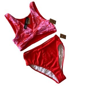 PINK Victoria’s Secret Active Gym to Swim Red Pink Sporty Bikini Small NWT